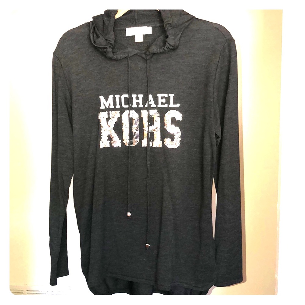 Michael Kors long sleeve hoodie t shirt material.